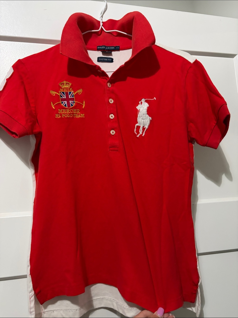 Ralph Lauren Red Polo with White Pony & Crest